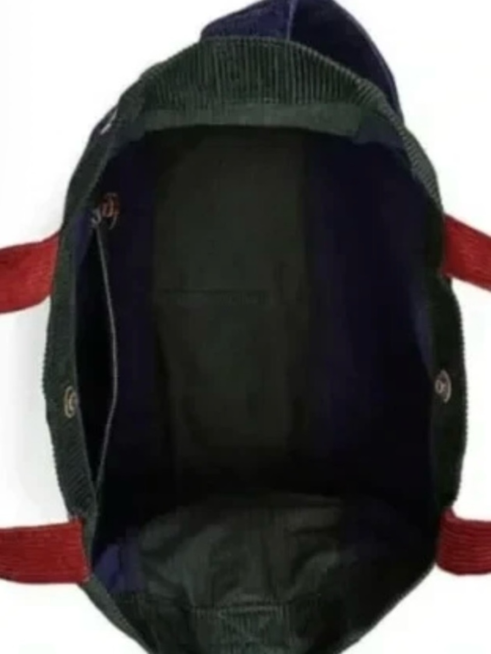 Polo Ralph Lauren Colorblock Corduroy Tote Crossbody bookbag Navy Green Red Tote - Picture 10 of 11